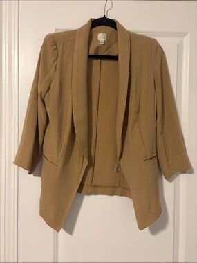 LC Lauren Conrad Camel Open-Front Blazer Jacket